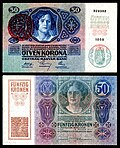 50 Korona (1920, using a 1914 base note)