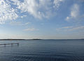 Der Mendota-See von den Stufen des Memorial Union aus gesehen