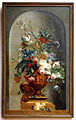 Flower still life in an urn in a niche with a cherub, c 1800–1820, by Wybrand Hendricks