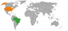 Location map for Brazil and the United States.