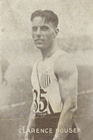 Olympiasieger Clarence „Bud“ Houser auf einer norwegischen Sammelkarte