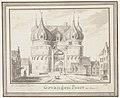 Altes Osttor (De Oude Oosterpoort (1531–1818)) in Hoorn 1727, seinerzeit ein Gefängnis, Gevangen Poort – Gefangenentor