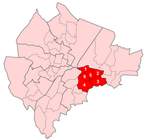 Pottinger 1. Ballymacarrett 2. Bloomfield 3. Orangefield 4. Ravenhill 5. The Mount 6. Woodstock