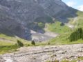 Ein Quellarm des Reichenbachs entspringt einem kleinen Gletscher am Fusse des Wetterhorns