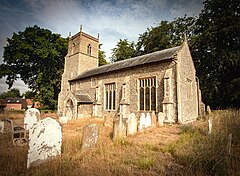 Stone building with square tower