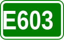 Zeichen der Europastraße 603