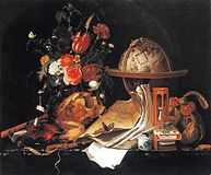 Maria van Oosterwijck: Vanitas éggömbbel, 1668.