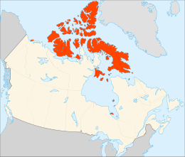 De Canadese Arctische Eilanden ten noorden van Canada