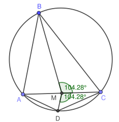 Angles ∠BMC and ∠DMC are equal.