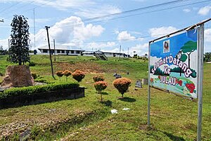 At the junction just before entering Julau Town. Black Pepper statue is on the left side; symbolic of Julau as a Black Pepper District.