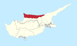 Girne kazası'nın Kıbrıs Cumhuriyeti'ndeki konumu