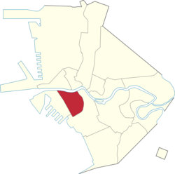 Map of Manila showing the location of Intramuros