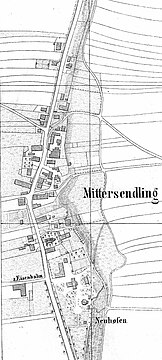 Mittersendling, Karte v. 1866