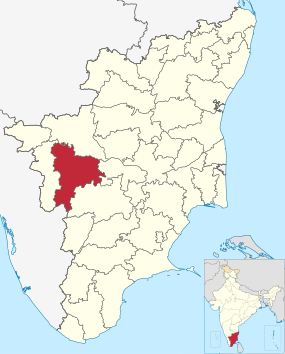 Positionskarte des Distrikts Tiruppur
