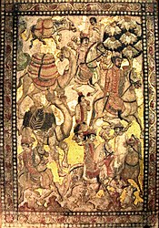 Tomb panel showing a Central Asian caravan led by An Bei.[1][2]