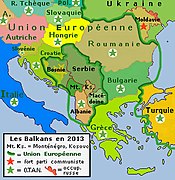 Karte der Balkanhalbinsel (um 2013)