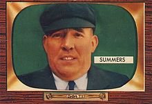 Photograph of Bill Summers on a baseball card