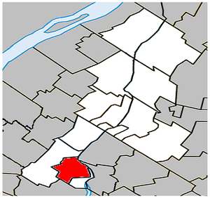 Lage von Chambly in der MRC La Vallée-du-Richelieu