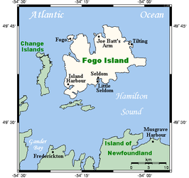 Kaart van Fogo Island