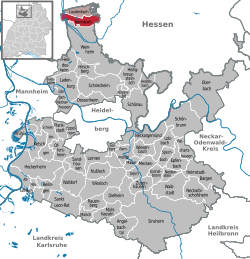 Elhelyezkedése Baden-Württemberg térképén