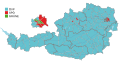 Map showing the largest party on the district level