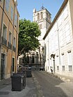 Street leading up to the cathedral