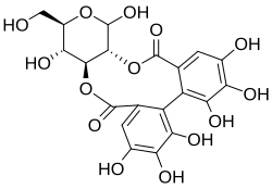 Chemical structure of 2,3-(hexahydroxydiphenoyl)glucose