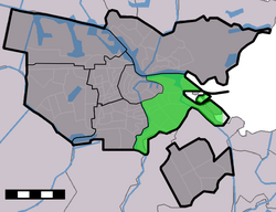 Lage des Stadtbezirkes Oost in Amsterdam