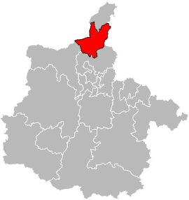 Situation of the canton of Revin in the department of Ardennes