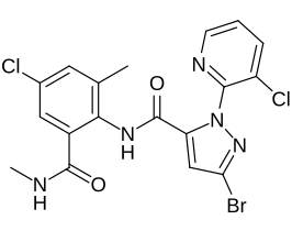 Structuurformule van chlorantraniliprole