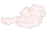 Map of Austria, position of Gallneukirchen highlighted