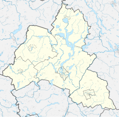 Mapa konturowa powiatu iławskiego, po prawej nieco na dole znajduje się punkt z opisem „Rożental”