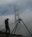 High-angle search in front of the Golden Gate Bridge.