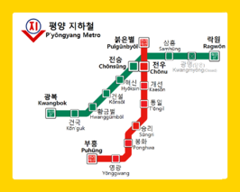 Routekaart van de Metro van Pyongyang