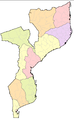 Einfärbung der Karte der Distrikte Mosambiks