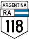 National Route 118 shield}}