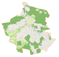 Mapa konturowa gminy Radoszyce, po lewej znajduje się punkt z opisem „Grodzisko”