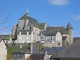 The church and the abbey of Saint-Michel-des-Anges, in Saint-Angel