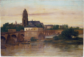 Blick auf Frankfurt am Main mit der Alten Brücke von Sachsenhausen her von Gustave Courbet, 1858