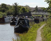 Narrowboats just to the Northwich side of the Big Lock, Middlewich