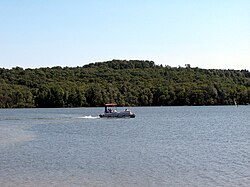 Boat on Glendale Lake at Prince Gallitzin State Park