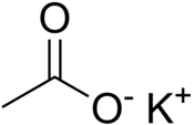 Structuurformule van kaliumacetaat