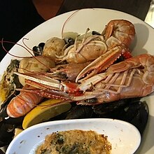 Scottish prawns in a platter