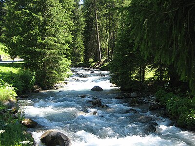 Sertigbach, Unterlauf