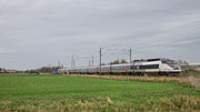 TGV vlak na vertrek uit Hazebrouck richting Paris-Nord