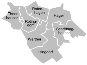 Administrative Gebietsgliederung des Amtes Werther