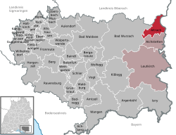 Elhelyezkedése Baden-Württemberg térképén