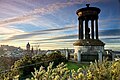 Image 16Calton Hill is a hill in central Edinburgh, just to the east of the New Town. The hill is home to several iconic monuments and buildings: the National Monument, Nelson's Monument, the Dugald Stewart Monument, the Royal High School, the Robert Burns Monument, the Political Martyrs' Monument and the City Observatory. Photo Credit: ThoWi