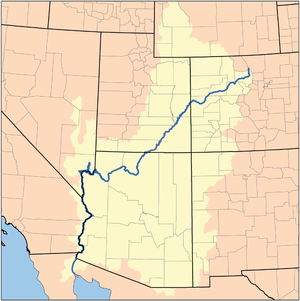 Kolorado Nehri havzası haritası