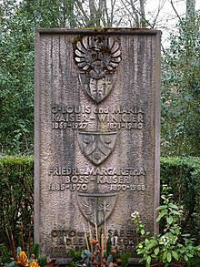 J.Louis Kaiser-Winkler (1869–1927), Schweizerische Kostüm- und Fahnenfabrik J. Louis Kaiser, Familiengrab auf dem Friedhof Hörnli, Riehen, Basel-Stadt